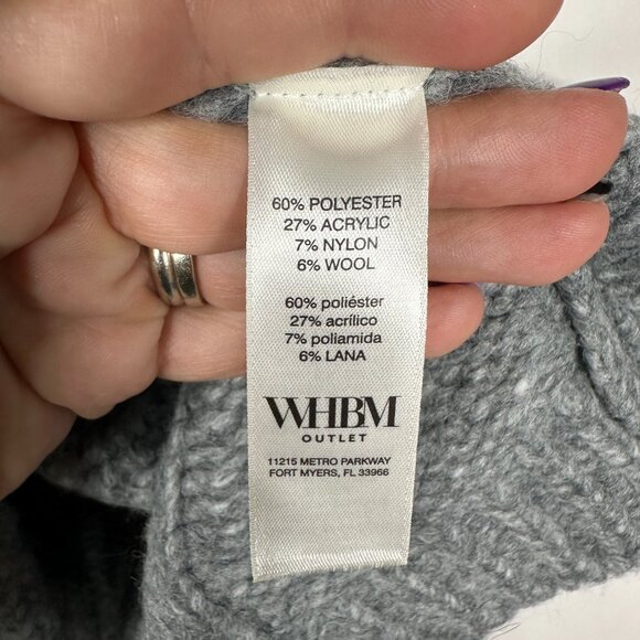 NWT White House Black Market Long Sleeve Belted Coatigan Night Owl Large #WHBM9 - Picture 4 of 8